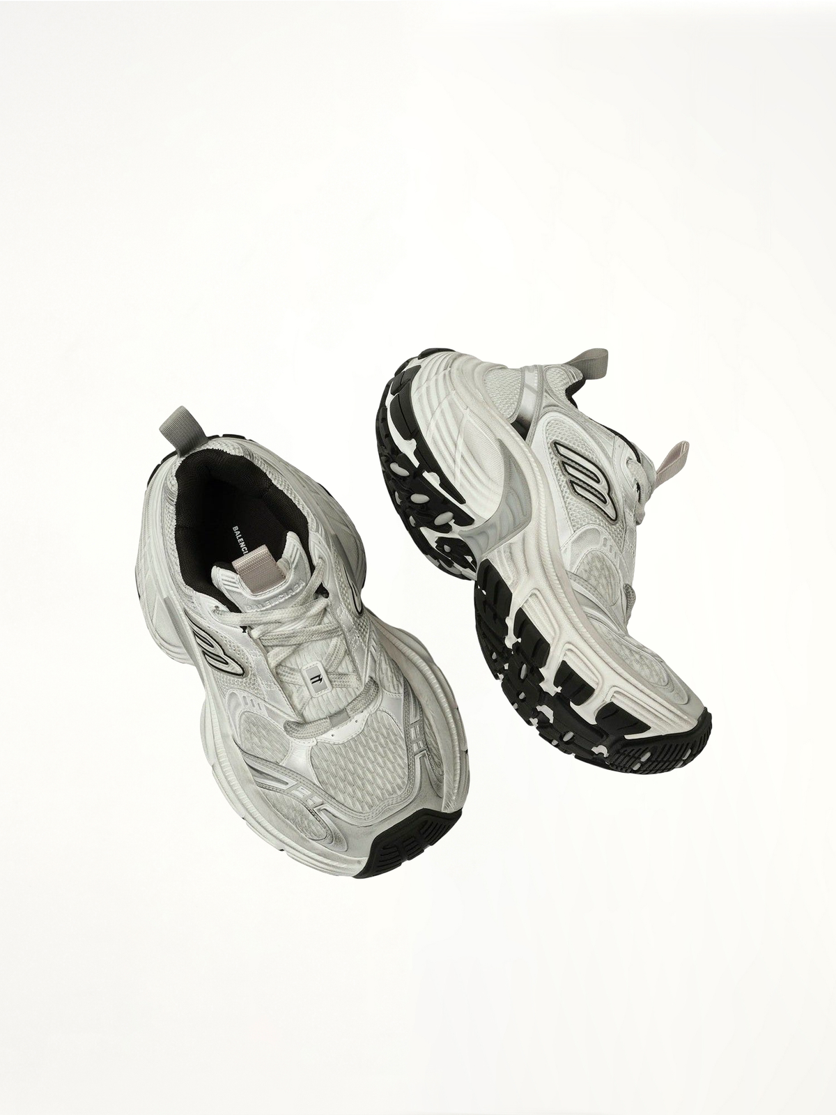 10XL Sneaker in White/Black/Grey Top View | BALENCIAGA