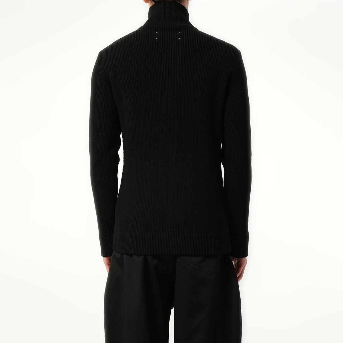 English Rib Zip Cardigan in Black