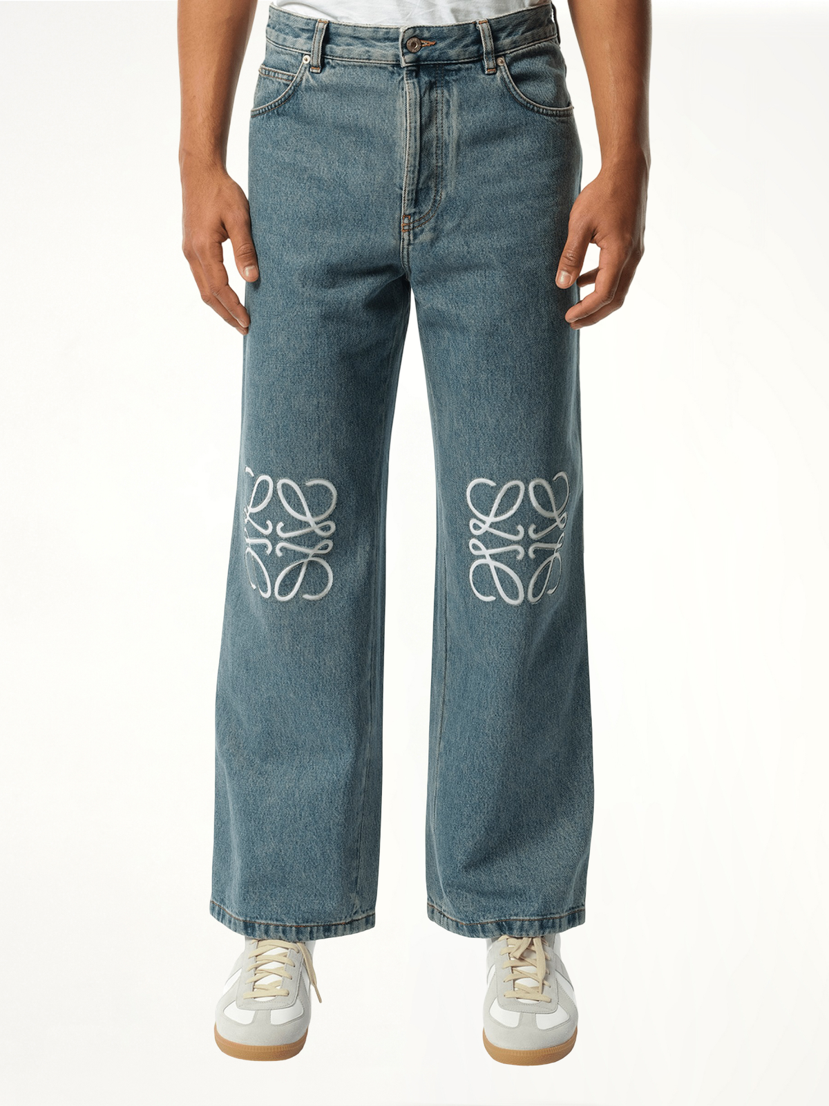Anagram Baggy Jeans AF in Mid Blue Denim