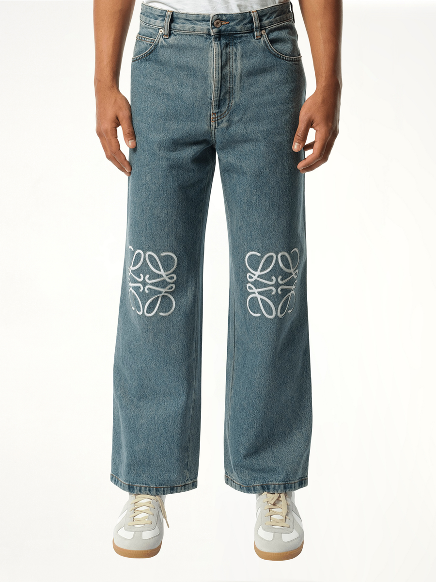 Anagram Baggy Jeans AF in Mid Blue Denim