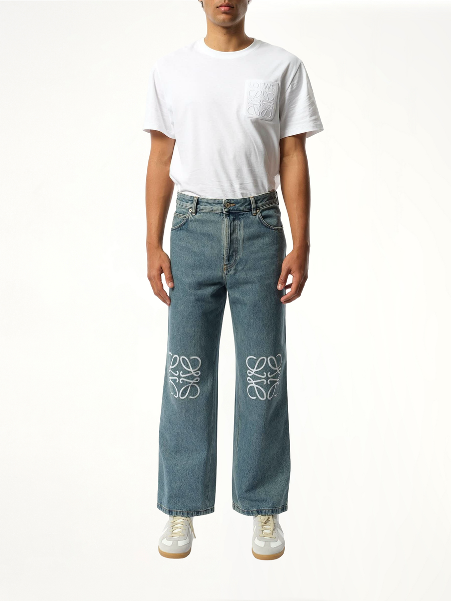 Anagram Baggy Jeans AF in Mid Blue Denim