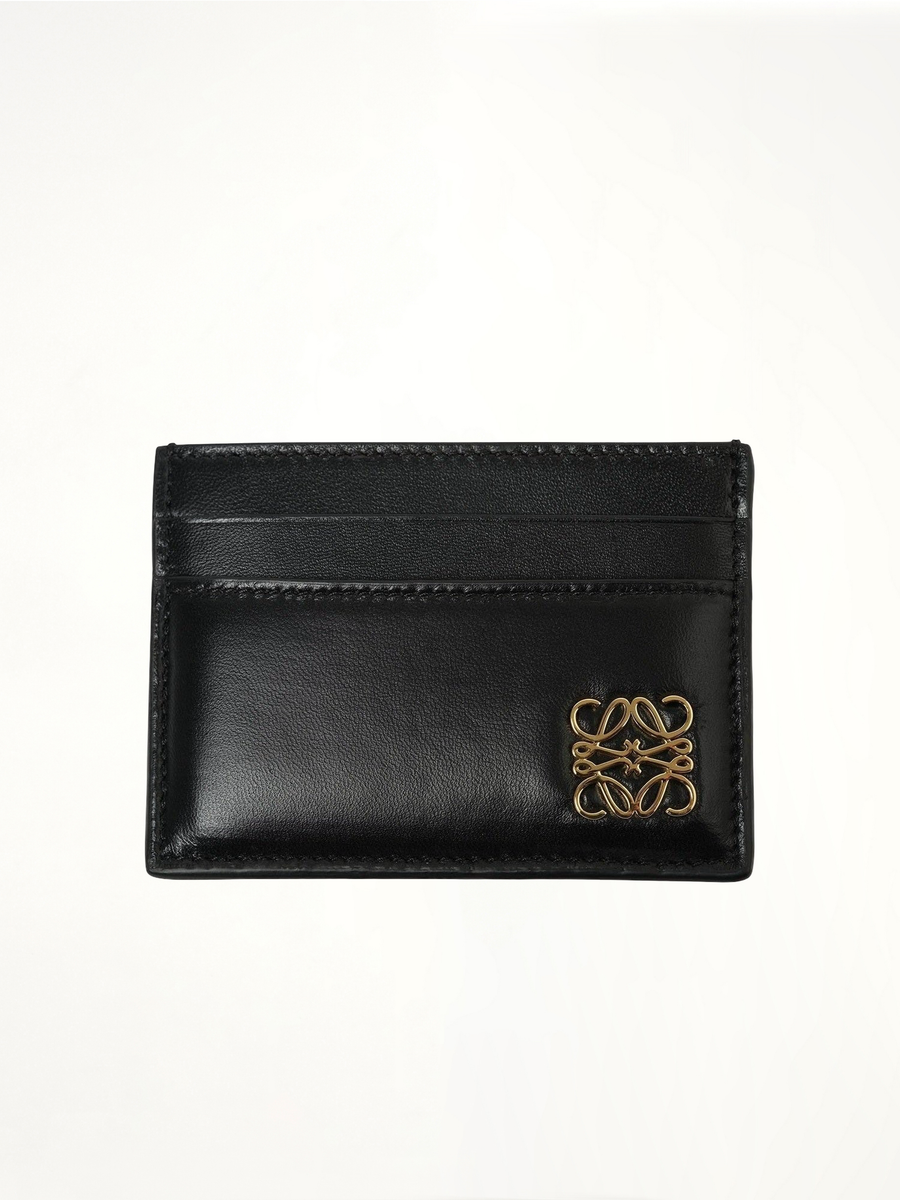 Anagram Puffer Plain Card Holder in Black