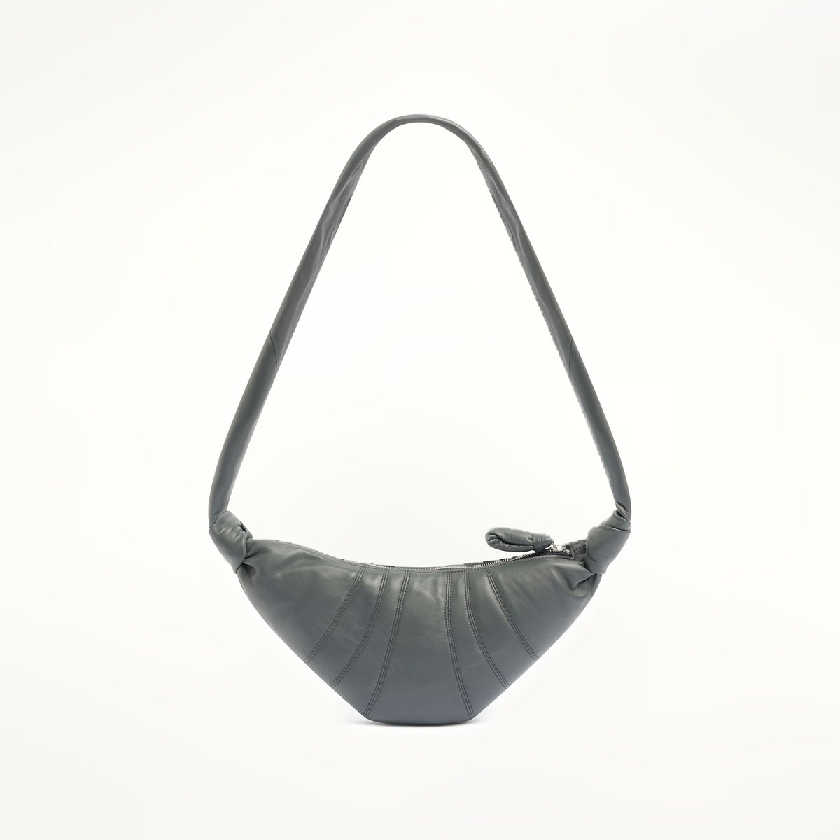 Lambskin Small Croissant Bag in Asphalt