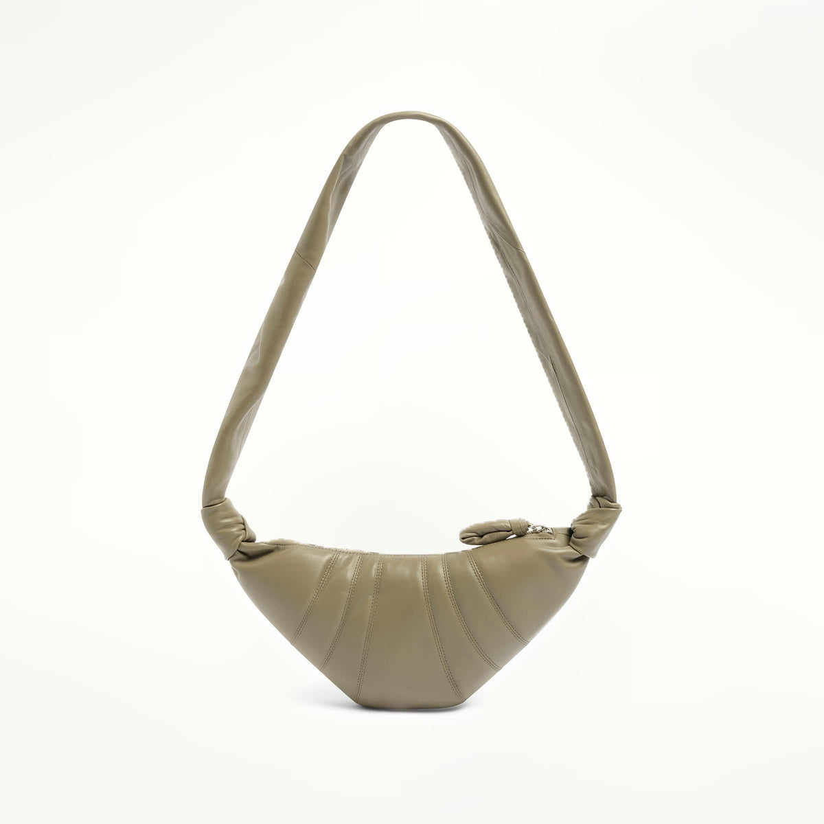 Lambskin Small Croissant Bag in Dark Sage
