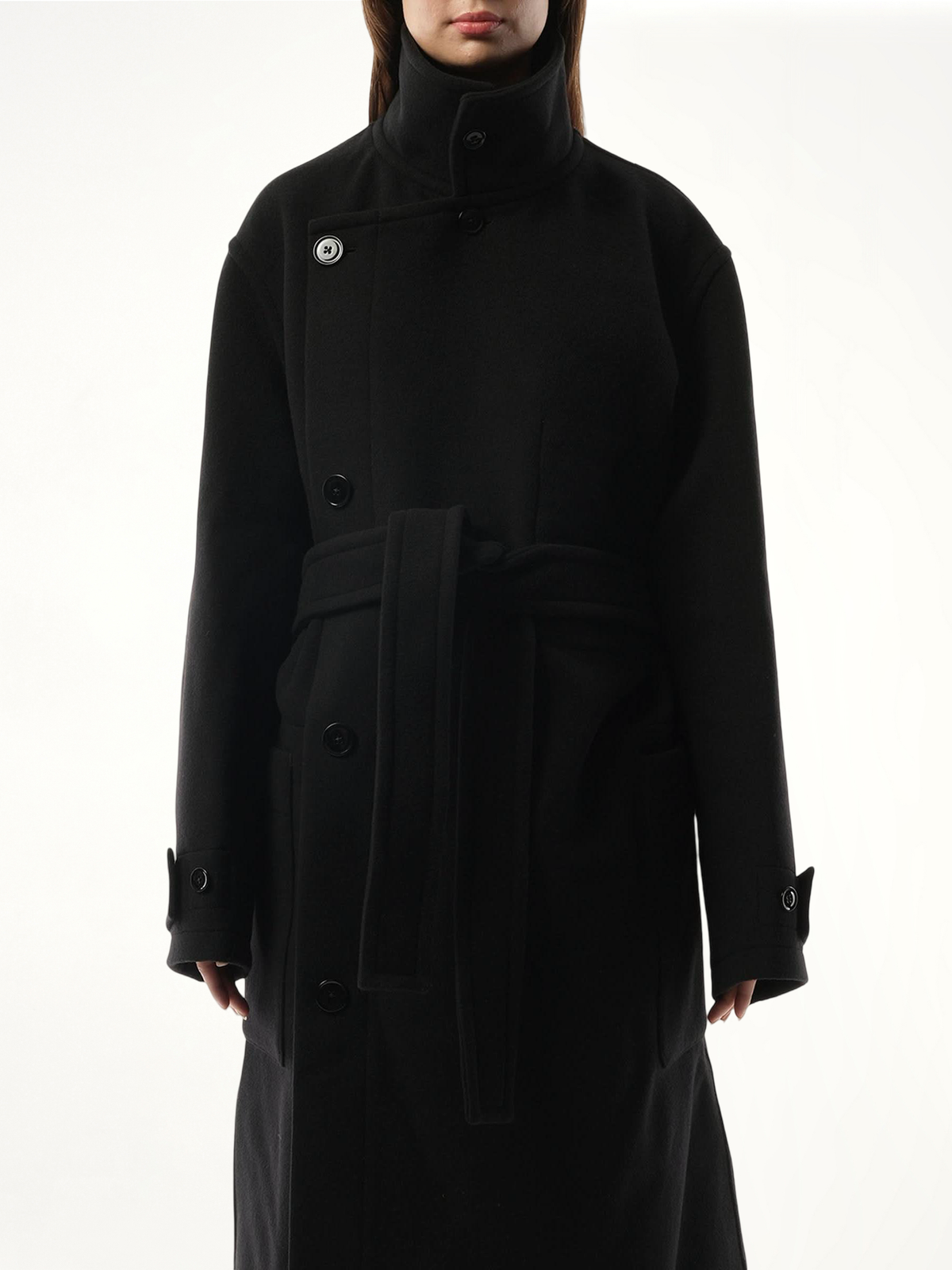 Wrap Coat in Black