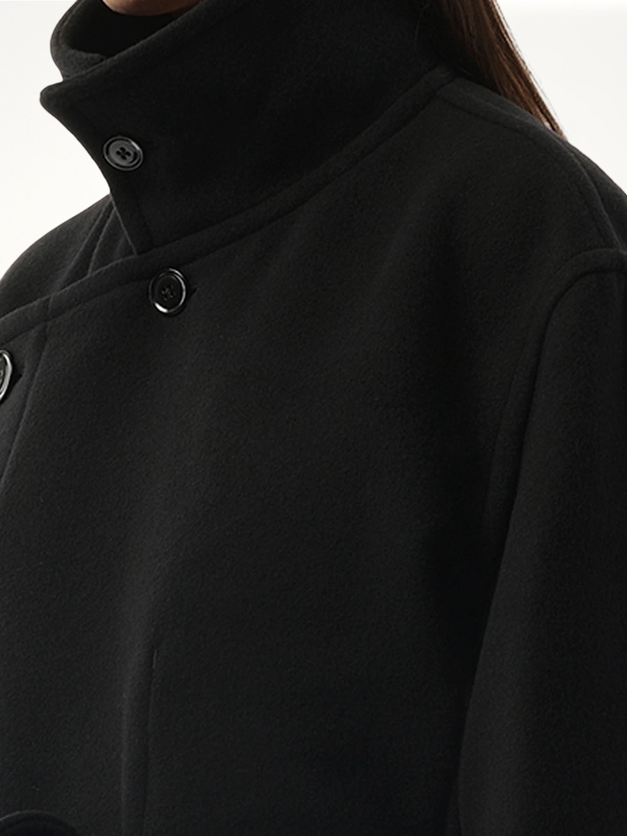 Wrap Coat in Black