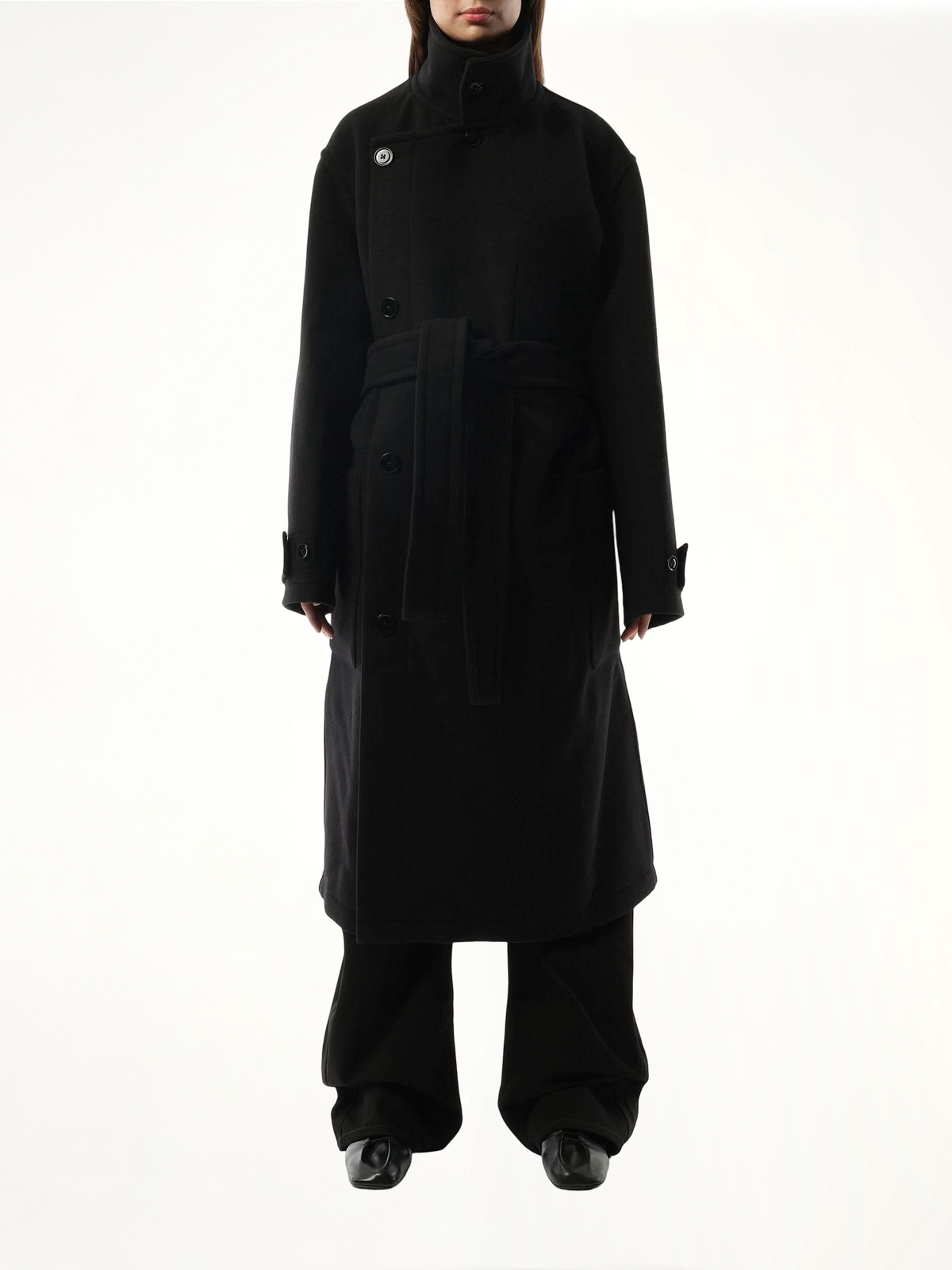 Wrap Coat in Black