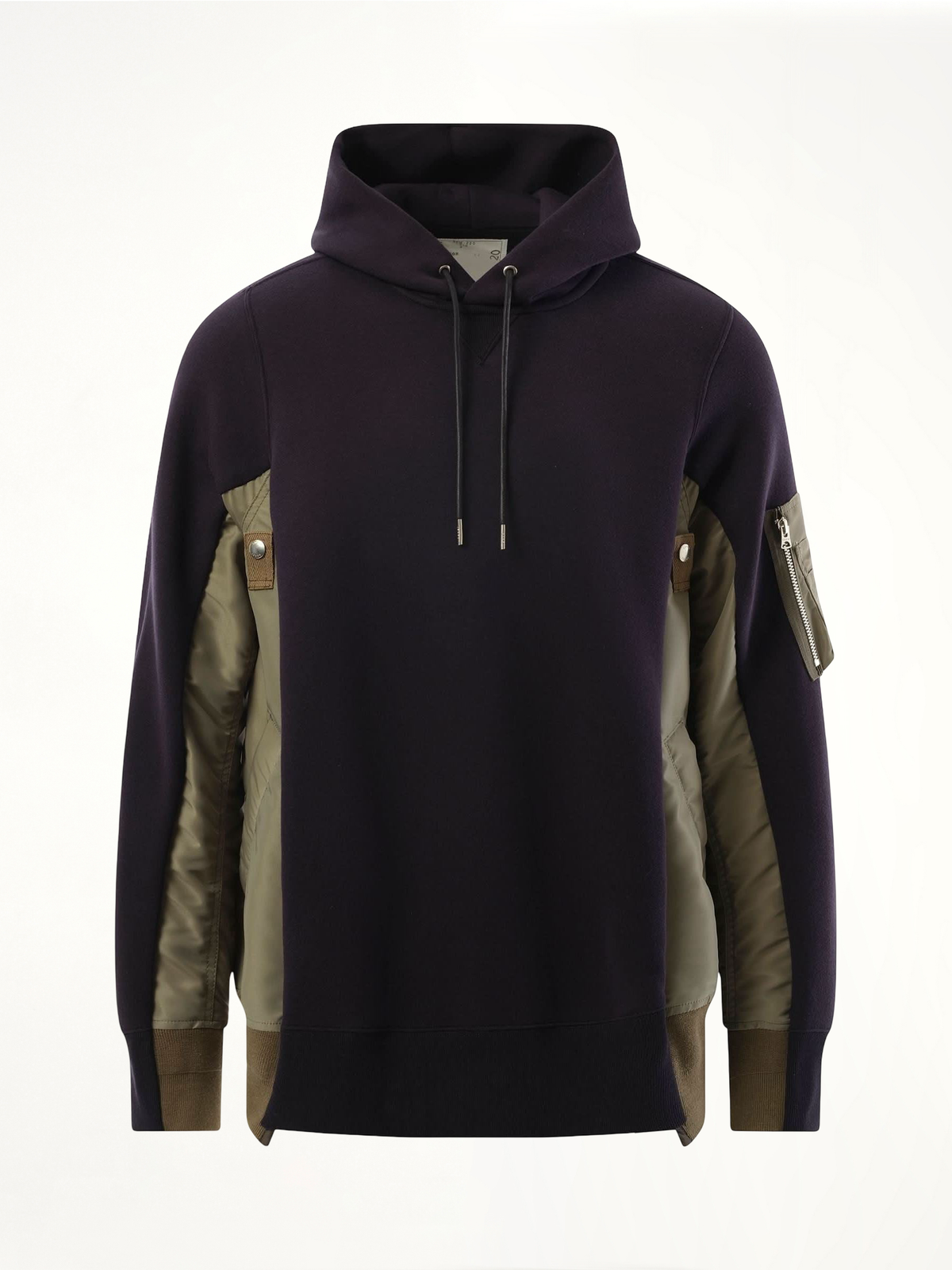 Sponge Sweat Nylon Twill Hoodie in Navy/Khaki