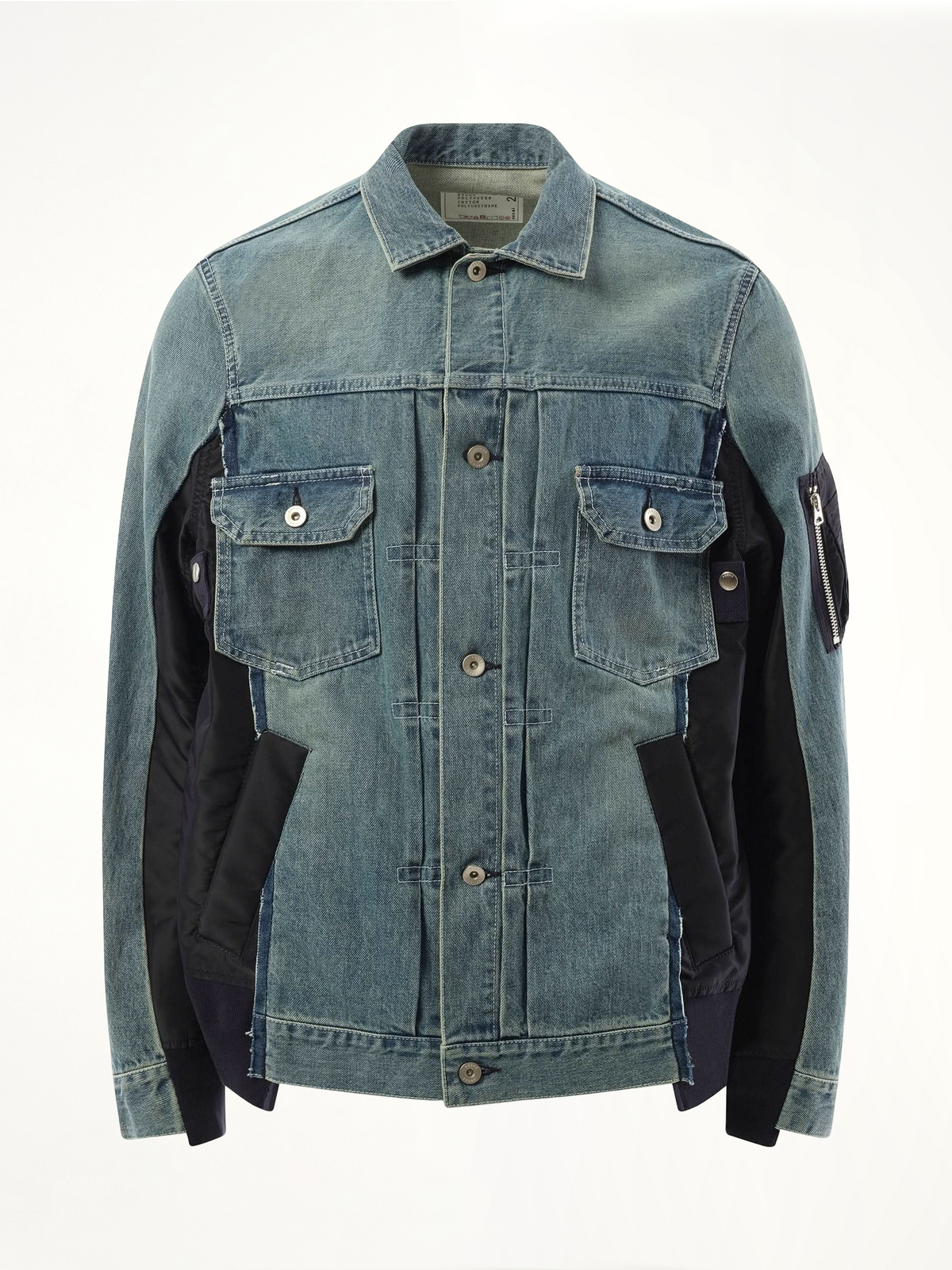 Denim Nylon Twill Jacket in Light Blue