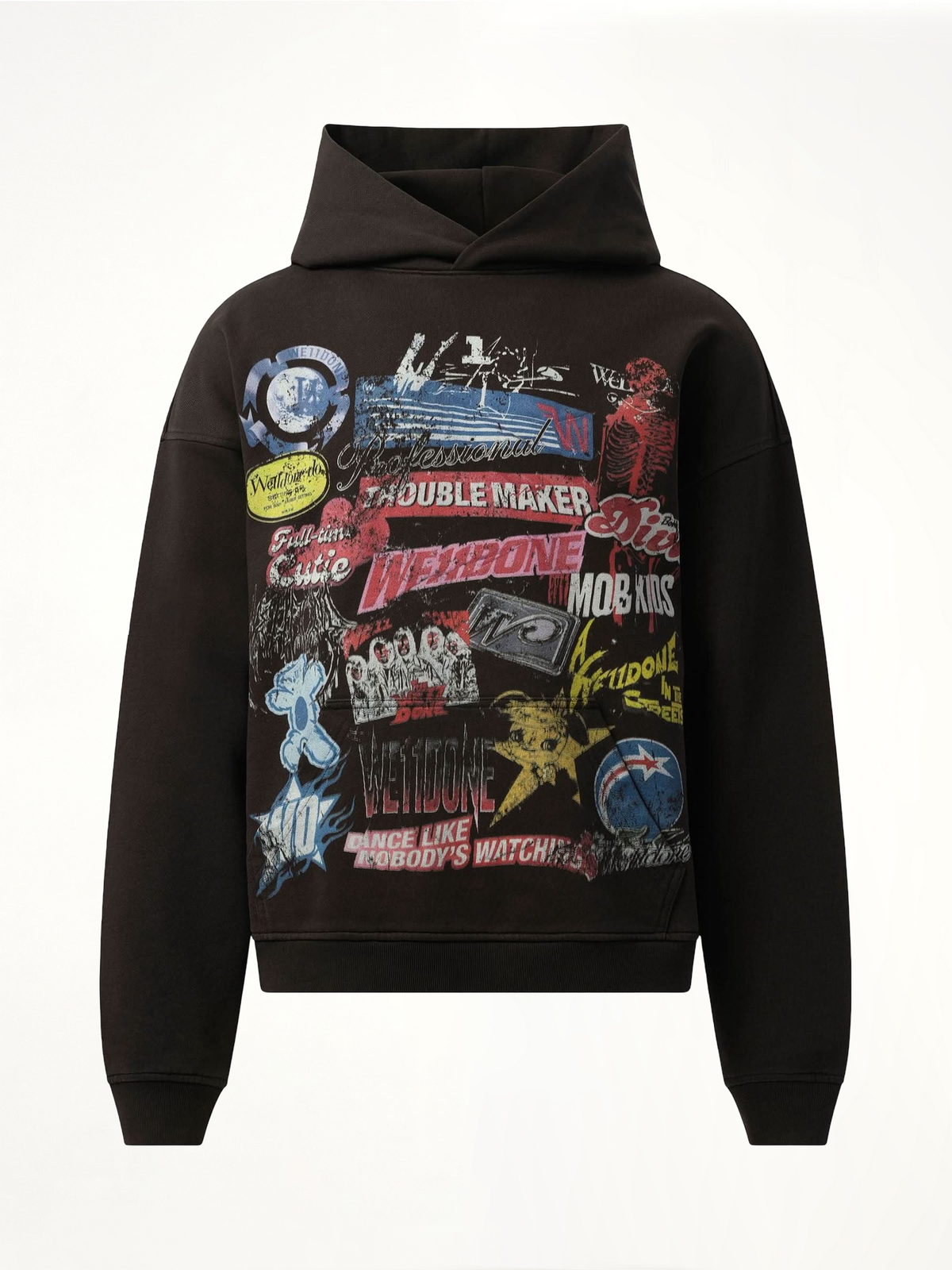 Vintage Collage Hoodie in Black