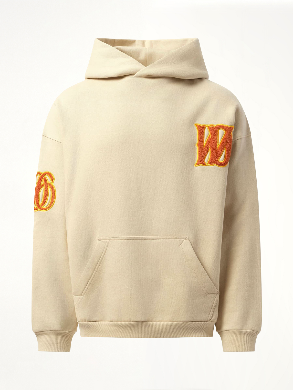 Boucle Letter Logo Hoodie in Beige
