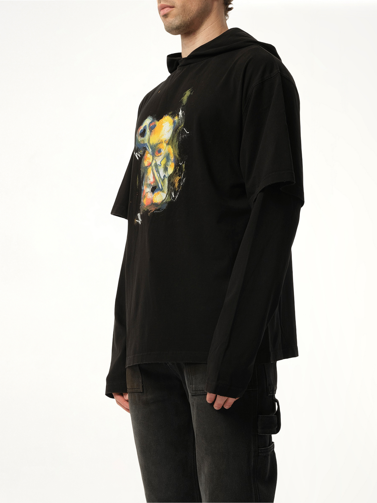 Teddy Bear With Key Hoodie in Black