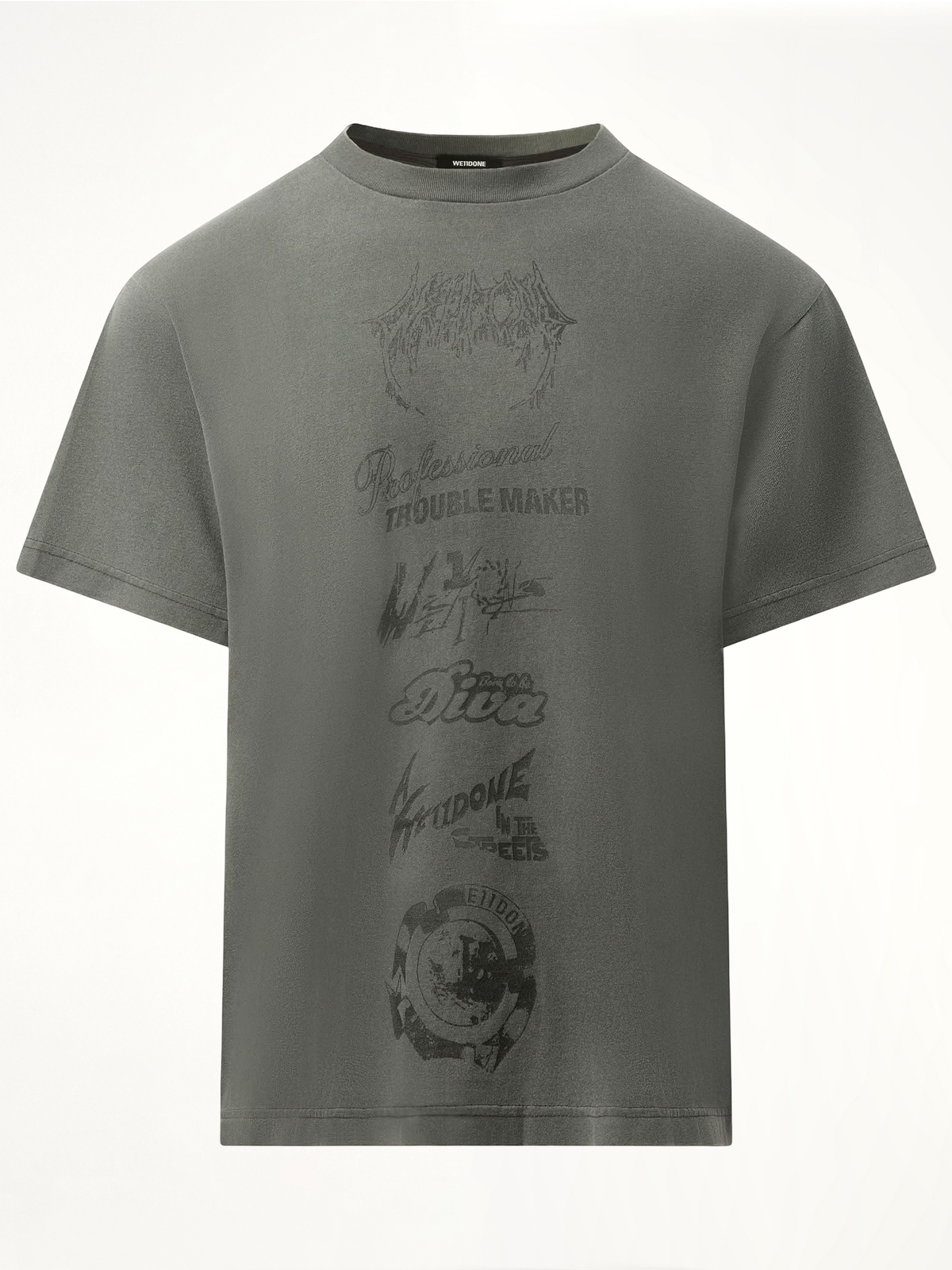 Multi-Logo T-Shirt in Charcoal