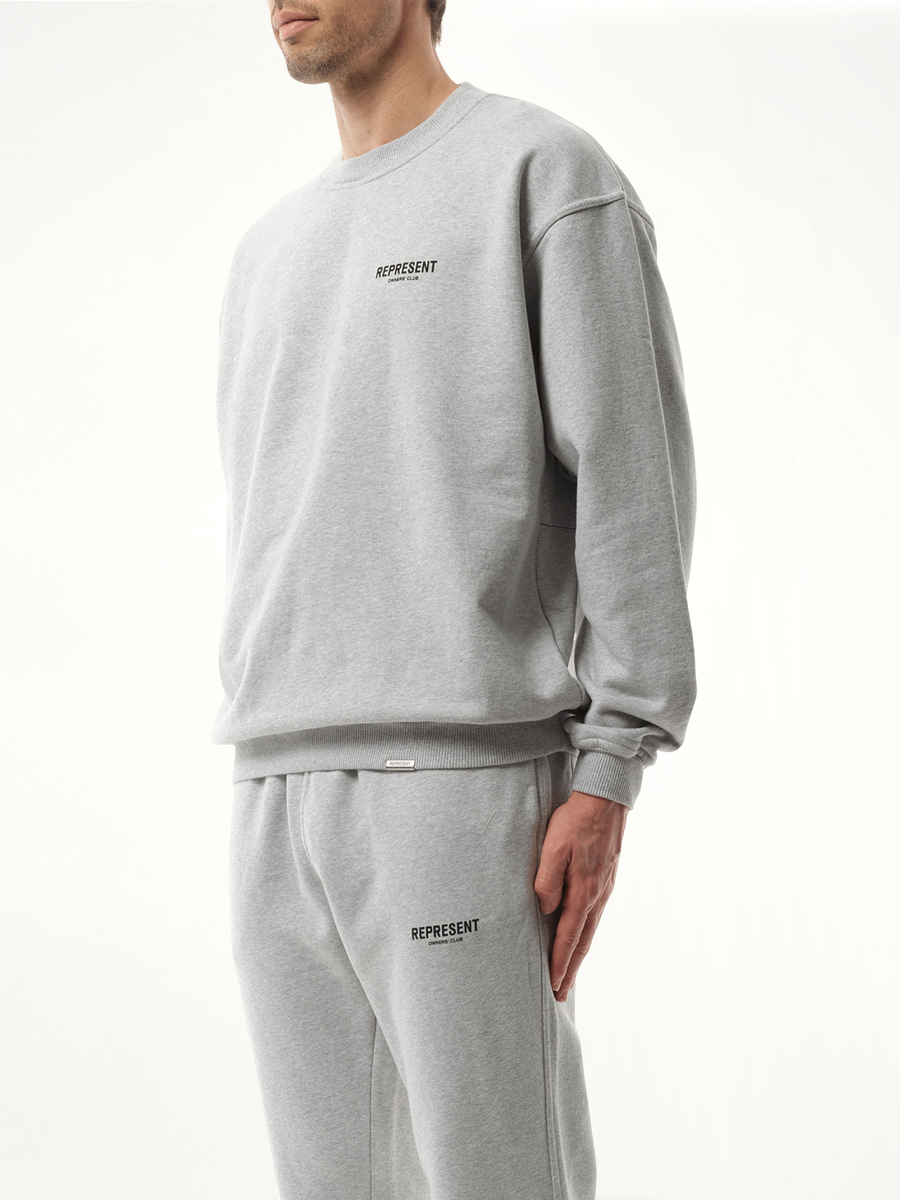 Represent Owners Club Sweatshirt in Ash Grey/Black