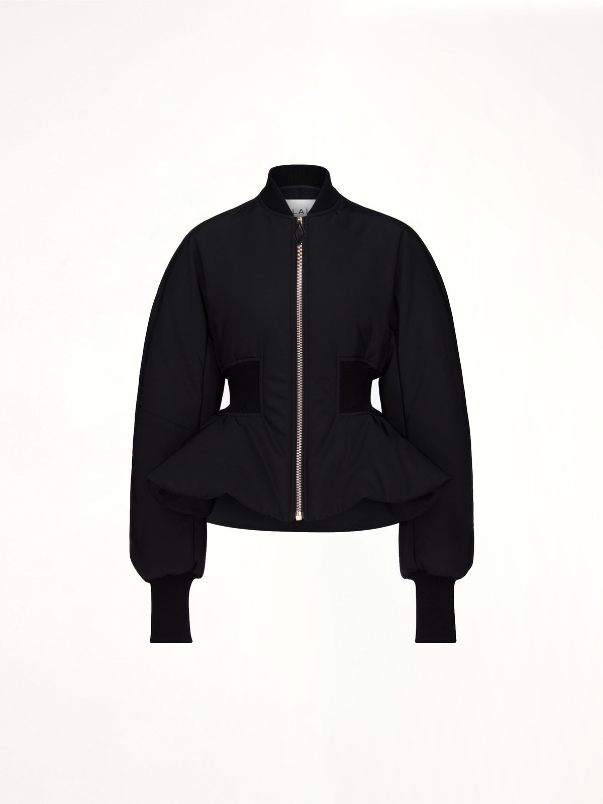 Peplum Bomber in Black