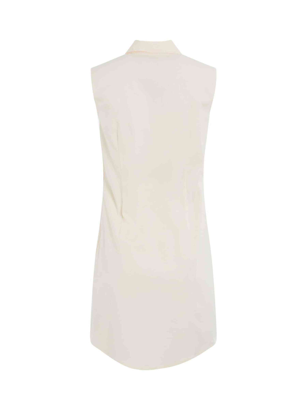 Poplin Shirt Dress in Antique White