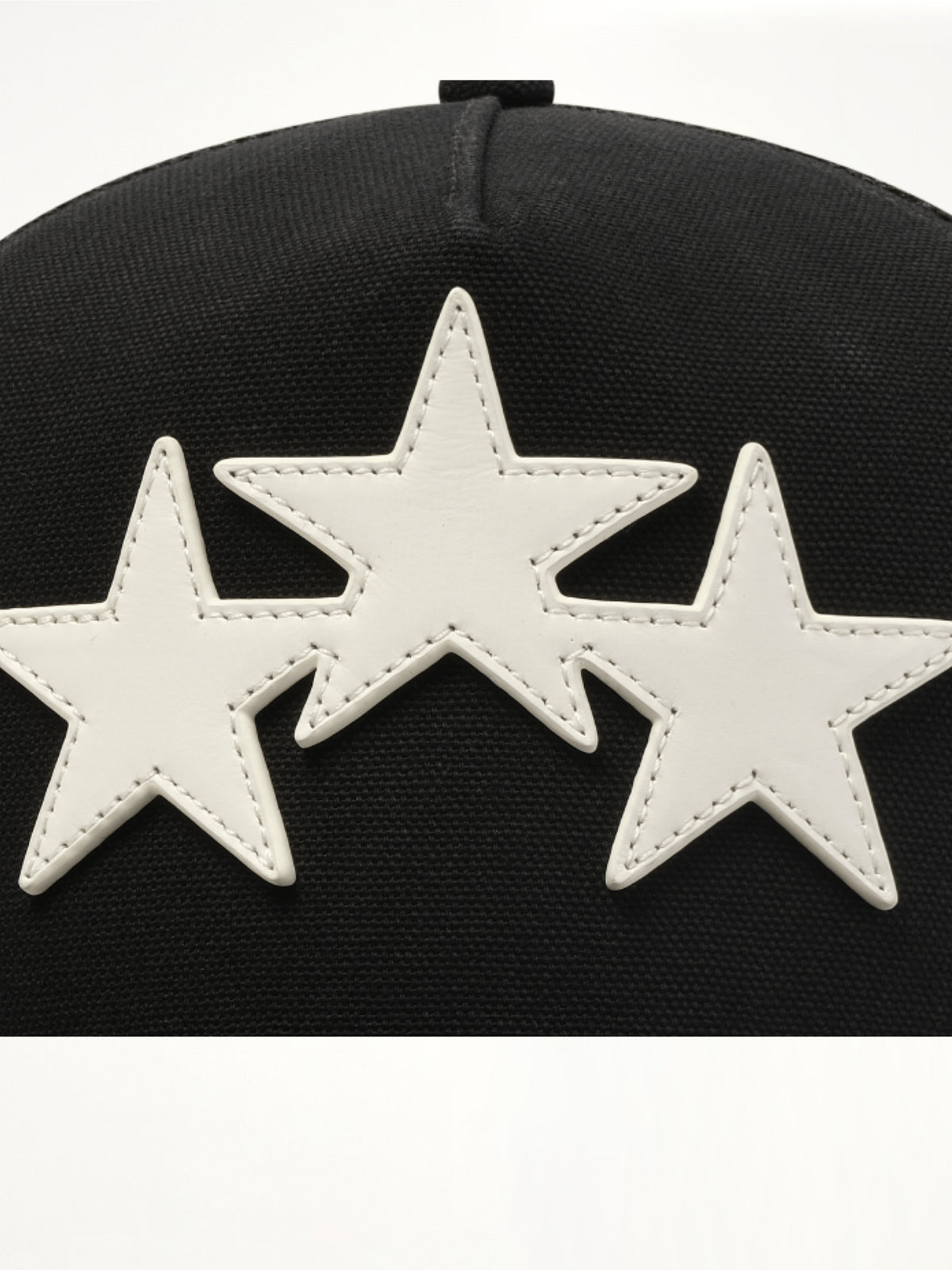 3 Star Trucker Hat in Black/White