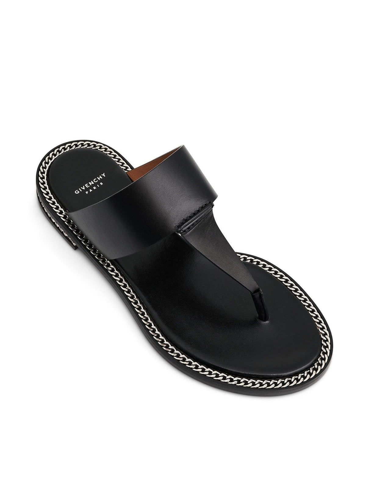 Double Chain Sandal in Black Top View | GIVENCHY