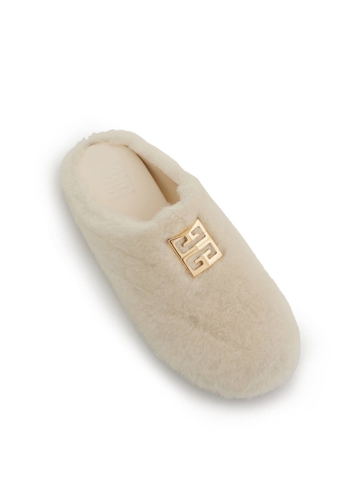 4G Shearling Slip On in Ivory Top View | GIVENCHY