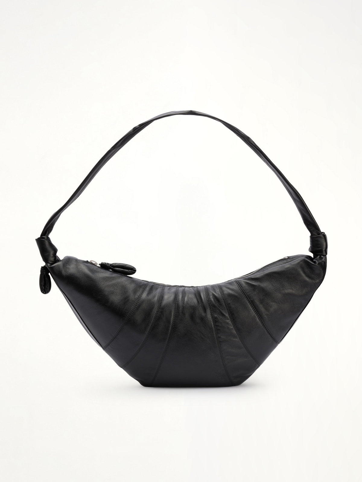 Croissant Large Soft Nappa Bag in Black