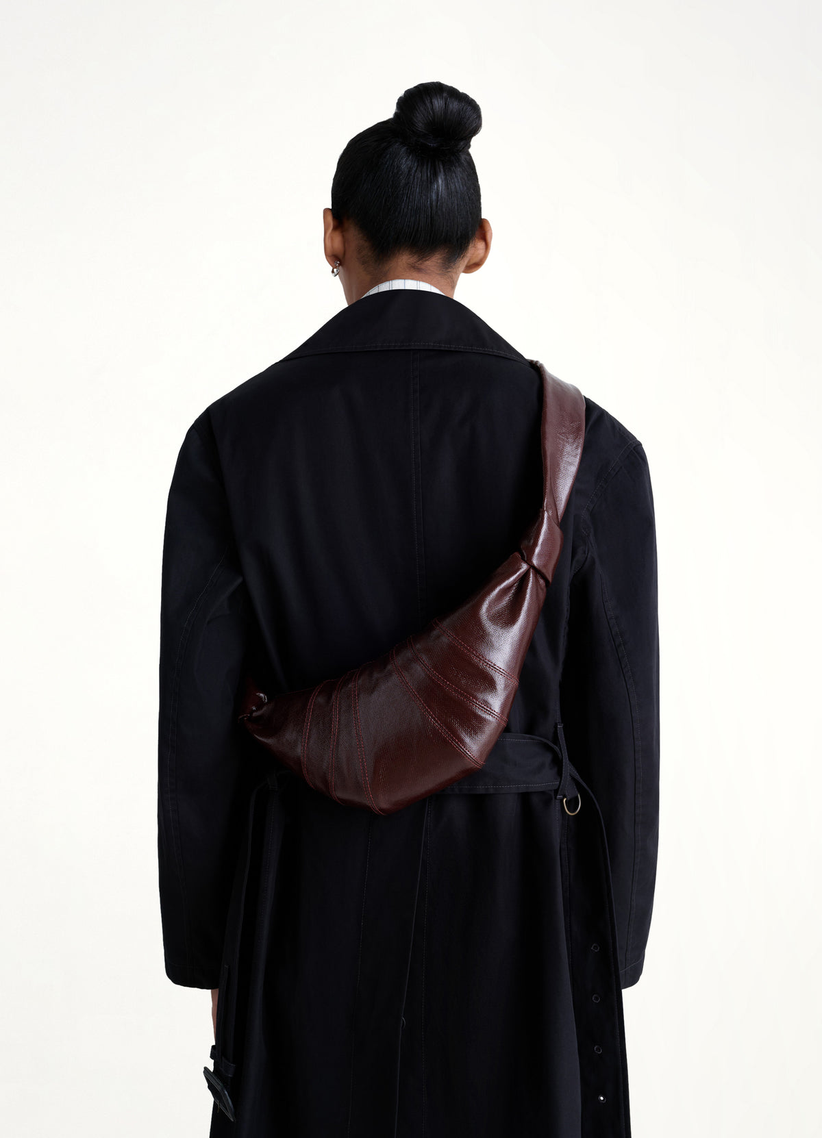 Croissant Small Coated Cotton Bag in Chocolate Fondant