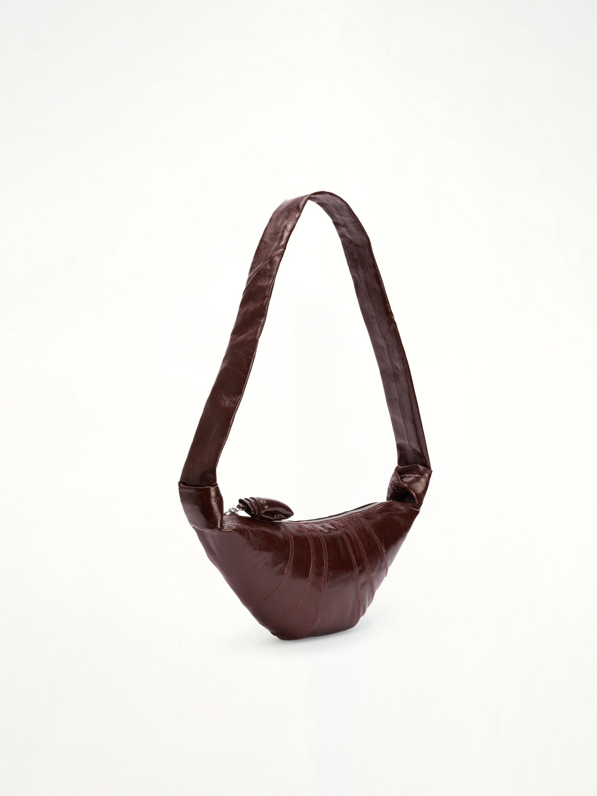 Croissant Small Coated Cotton Bag in Chocolate Fondant