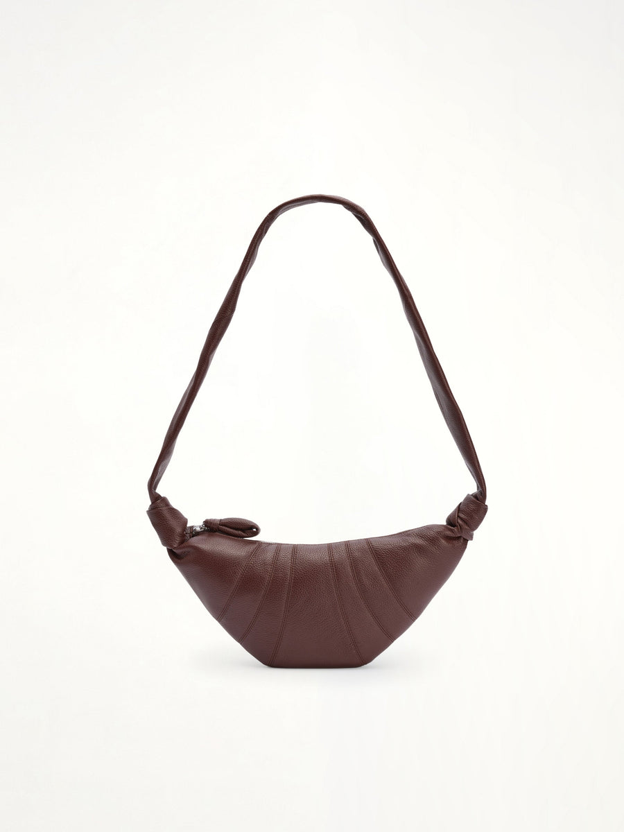 Cowhide Small Croissant Bag in Roasted Pecan