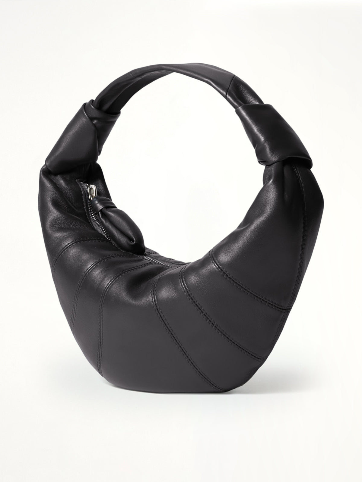 Mini Fortune Croissant Soft Nappa Leather Bag in Dark Chocolate