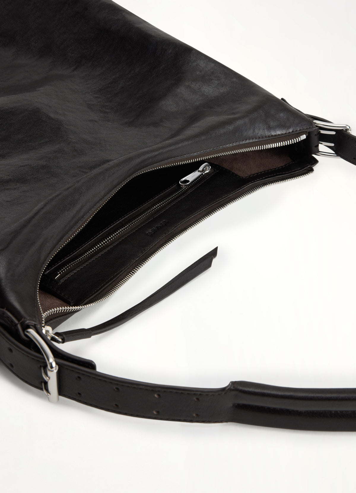 Belted Hobo Bag in Dark Chocolate