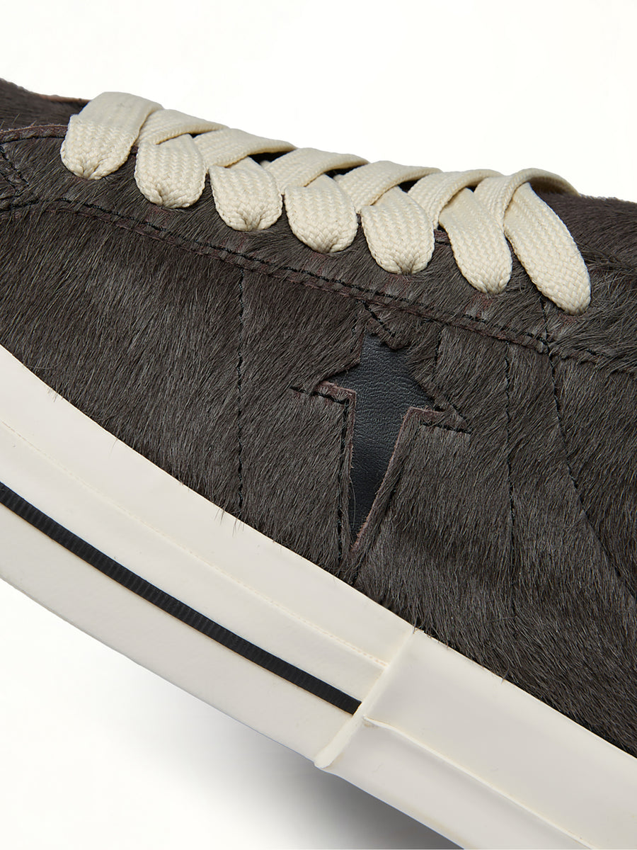 One Star Fur Sneaker A14796C in Dark Dust/Black | RICK OWENS DRKSHDW