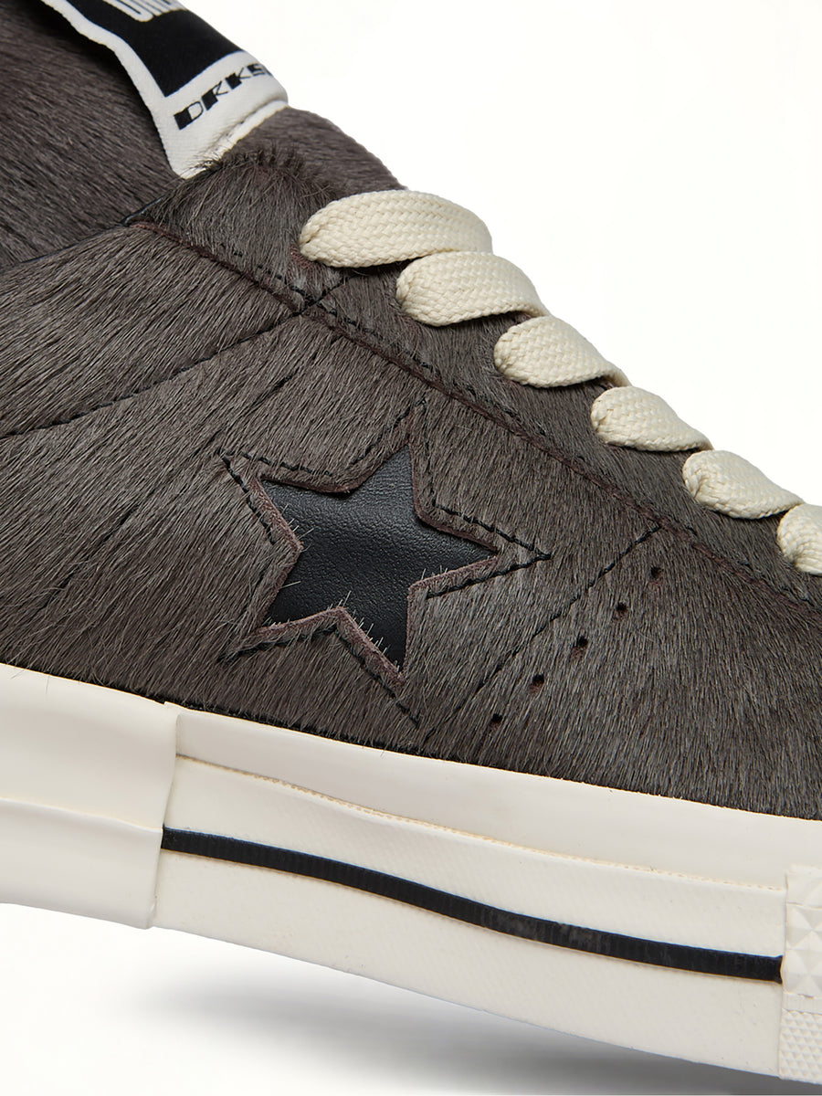 One Star Fur Sneaker A14796C in Dark Dust/Black | RICK OWENS DRKSHDW
