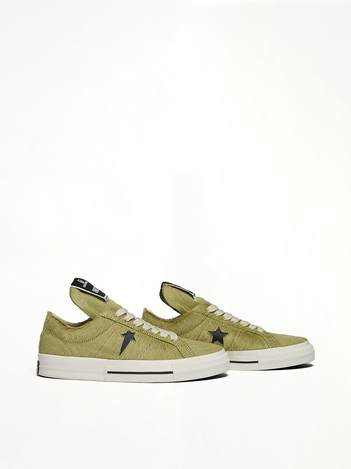 One Star Fur Sneaker A14797C in Acid/Black | RICK OWENS DRKSHDW