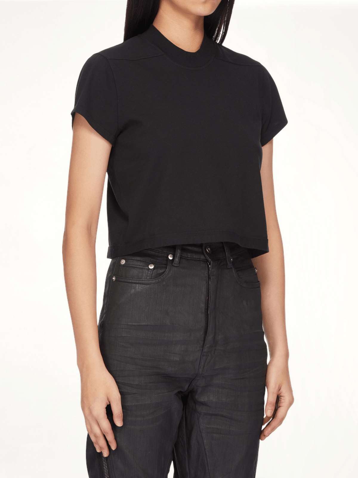 Cropped Small Level T-Shirt in Black