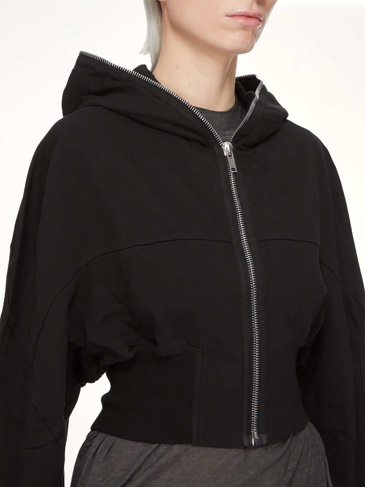 Compact Jersey Collage Gimp Hoodie in Black