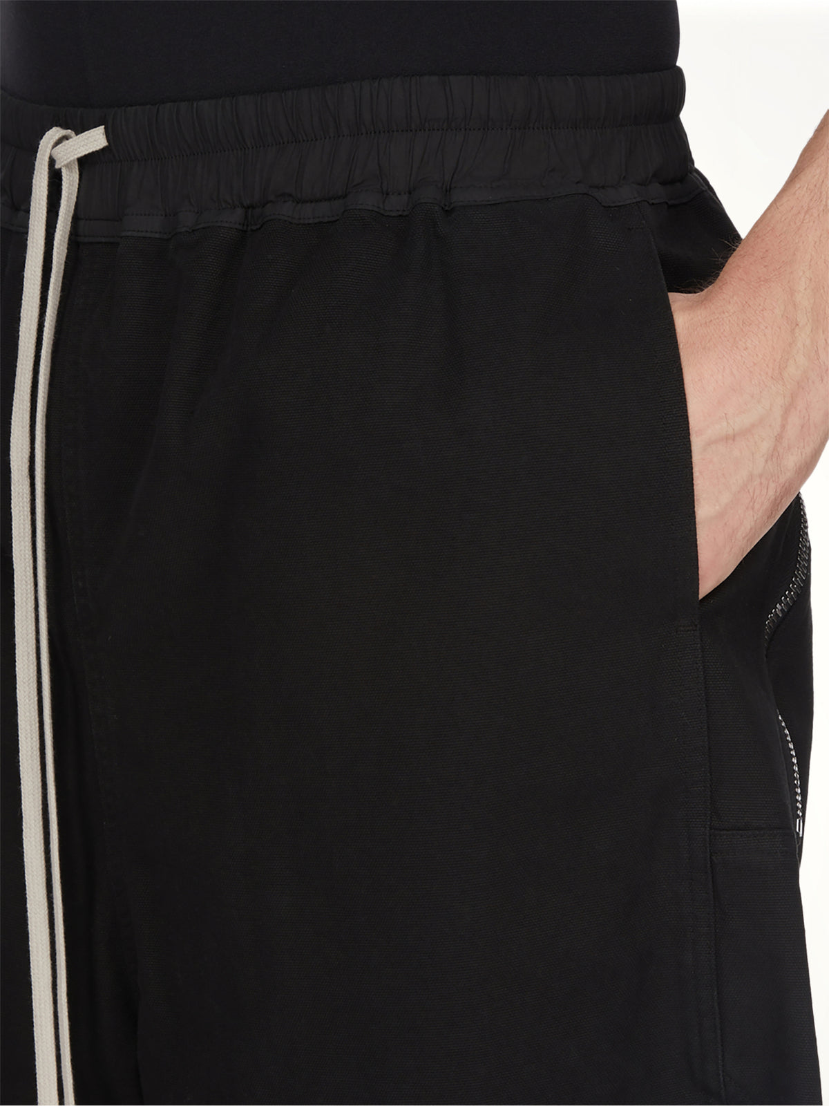 Long Boxers Butt Zip in Black