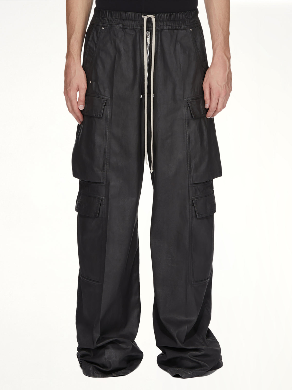 Denim Double Cargo Jumbo Belas in Black