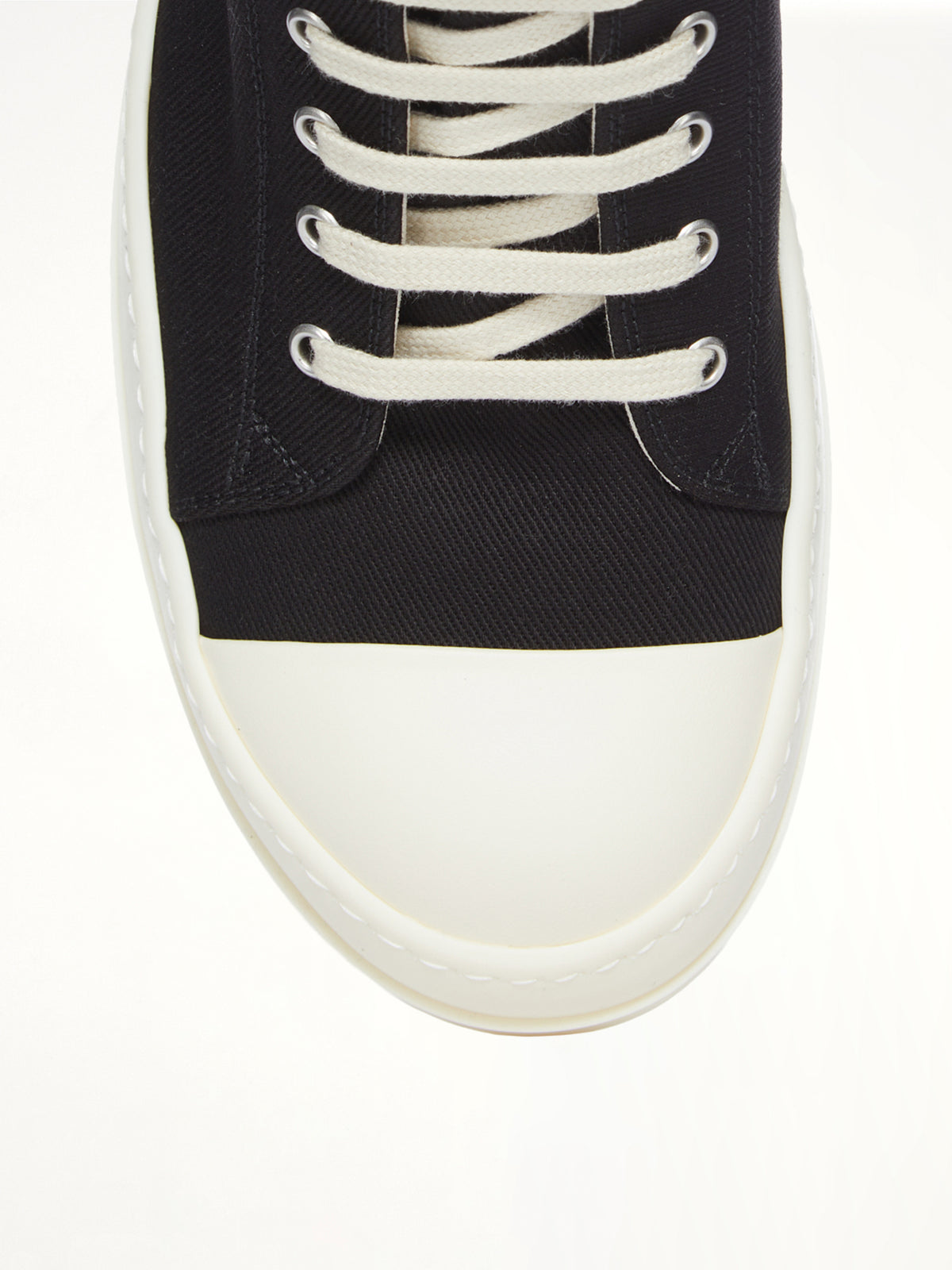 Denim Low Sneaks in Black/Milk | RICK OWENS DRKSHDW