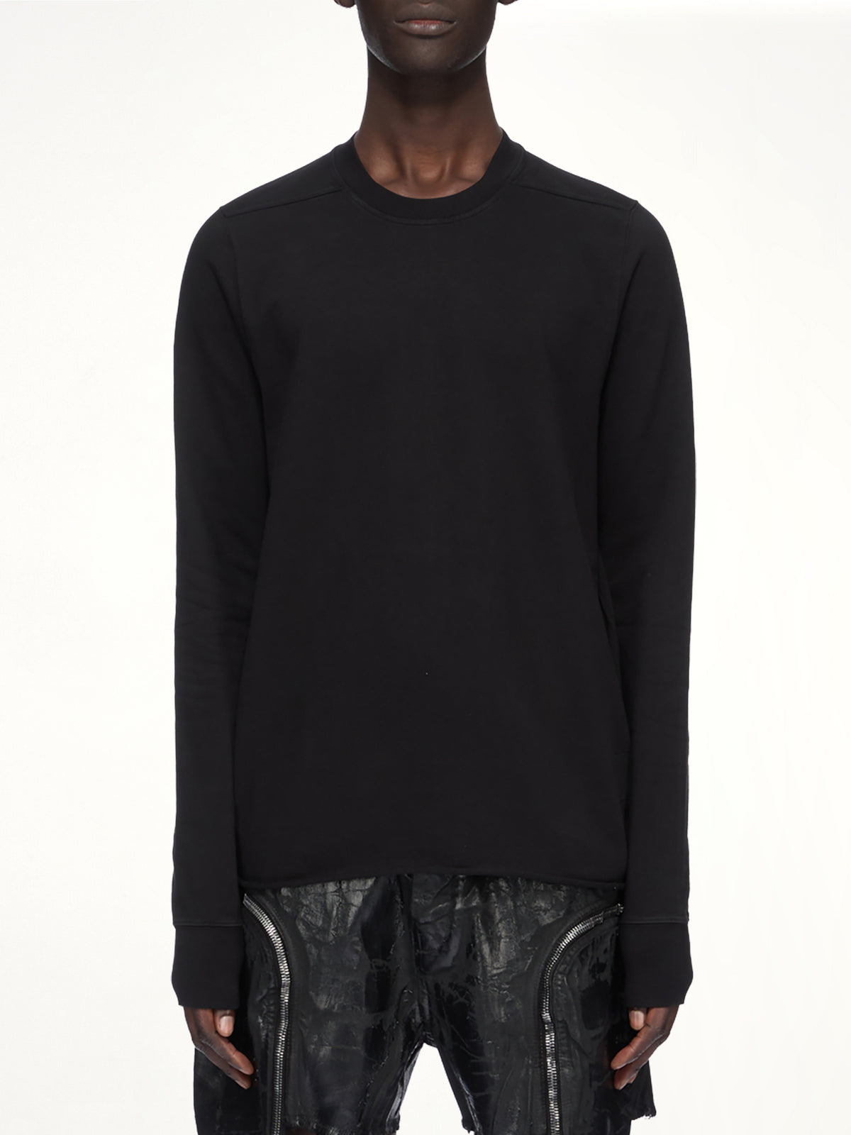Heavy Jersey Crewneck Sweatshirt in Black