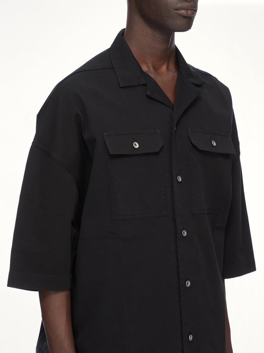 Cotton Twill Magnum Tommy Shirt in Black