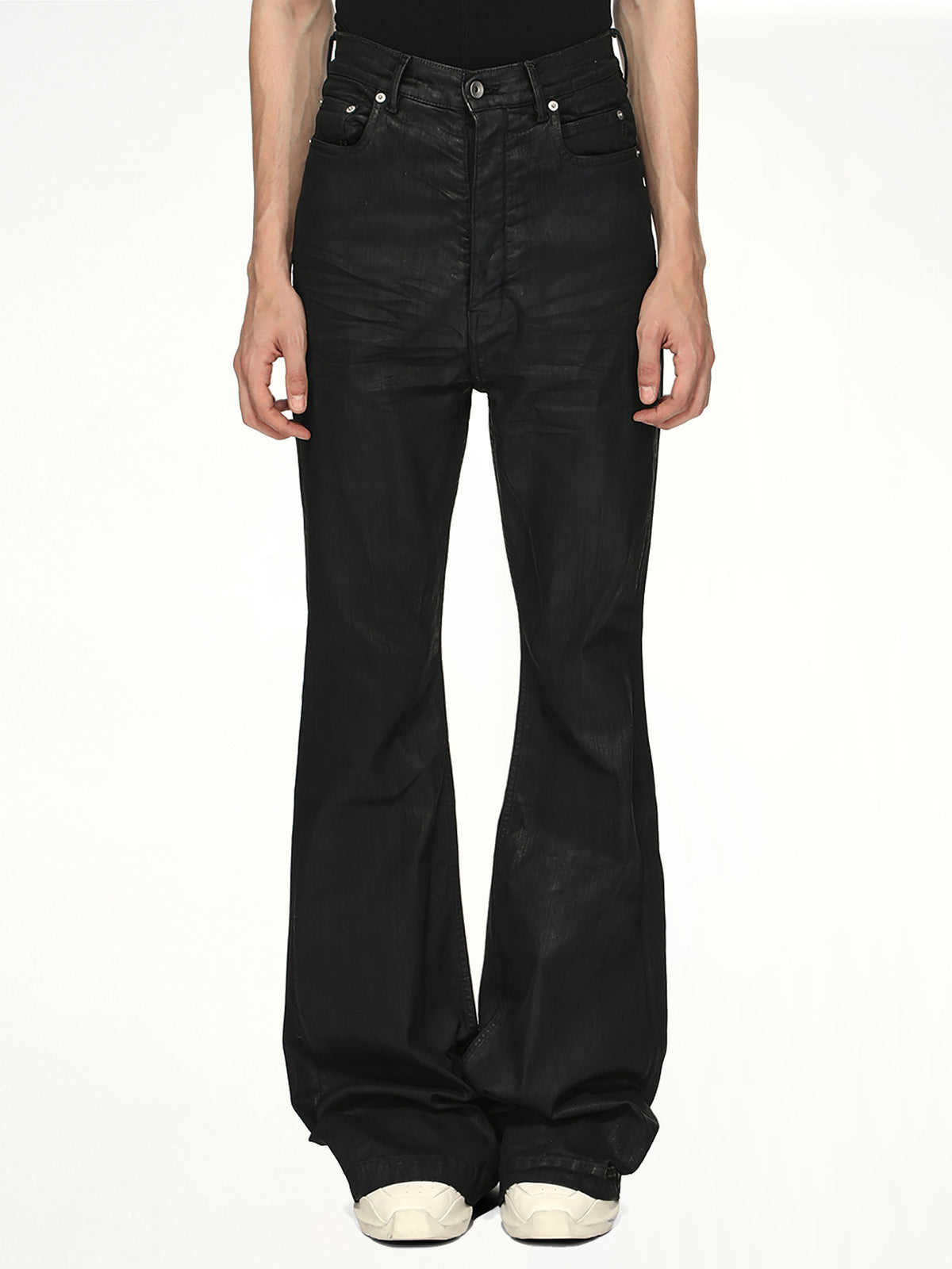 Stretch Denim Bolan Bootcut in Black Wax