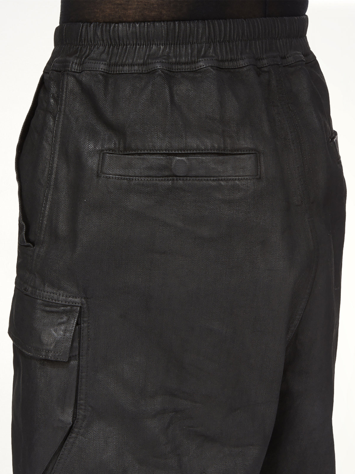 Megacrust Denim Cargobela Shorts in Black Wax