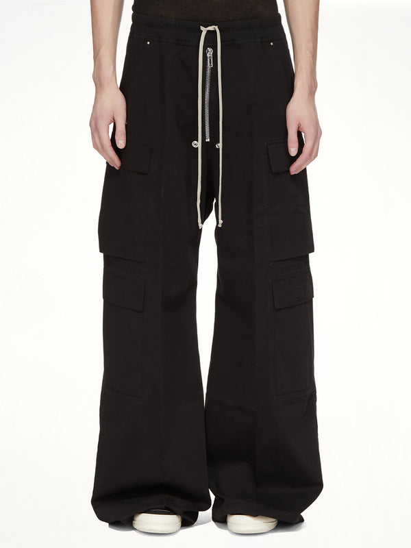 Cotton Twill Double Cargo Jumbo Belas in Black