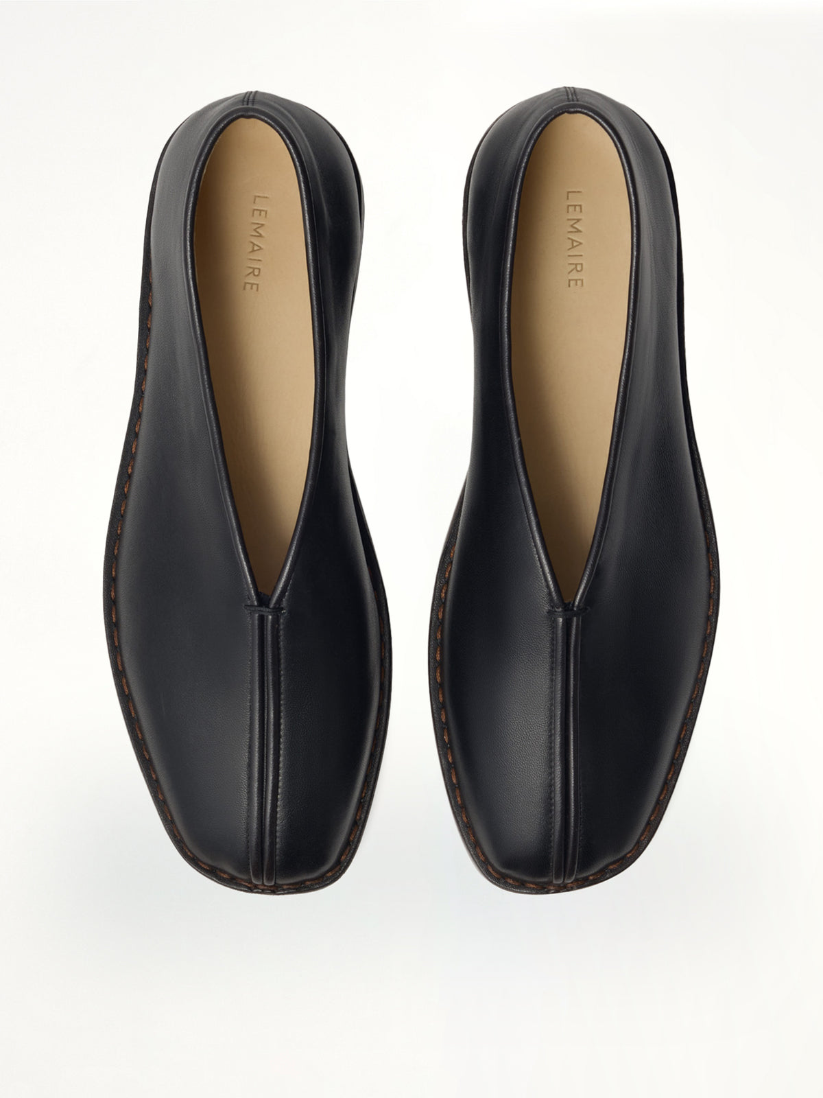 Flat Piped Slippers in Black/Dark Chocolate