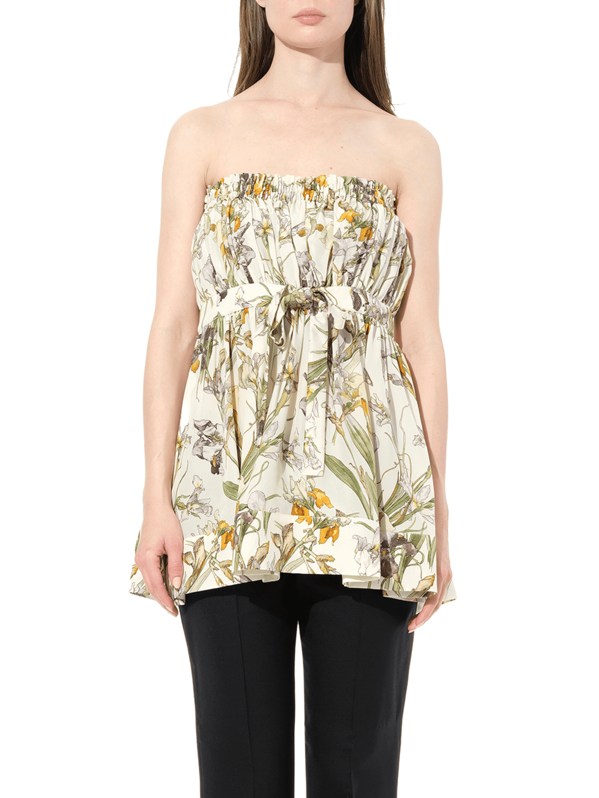 Iris Print Dress in Ivory