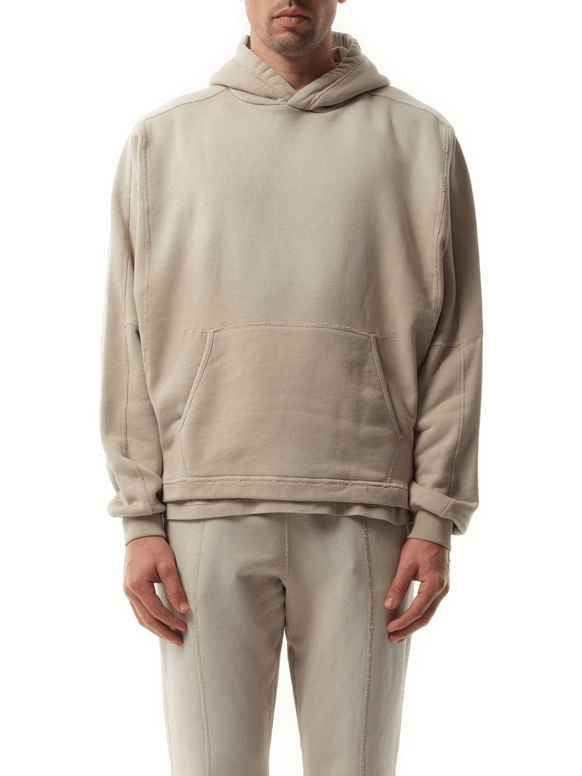 Step Hem Hoodie in Oat