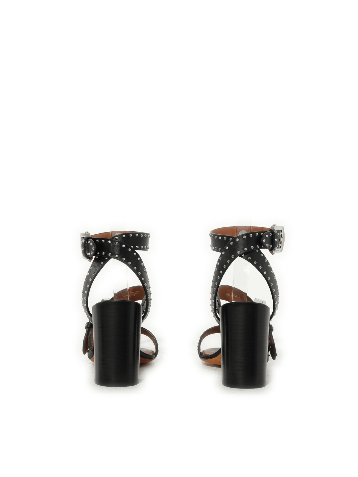 Studs Heel Sandals in Black Top View | GIVENCHY