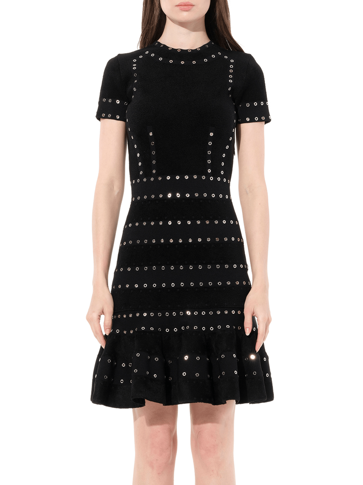 Eyelet Mini Dress in Black