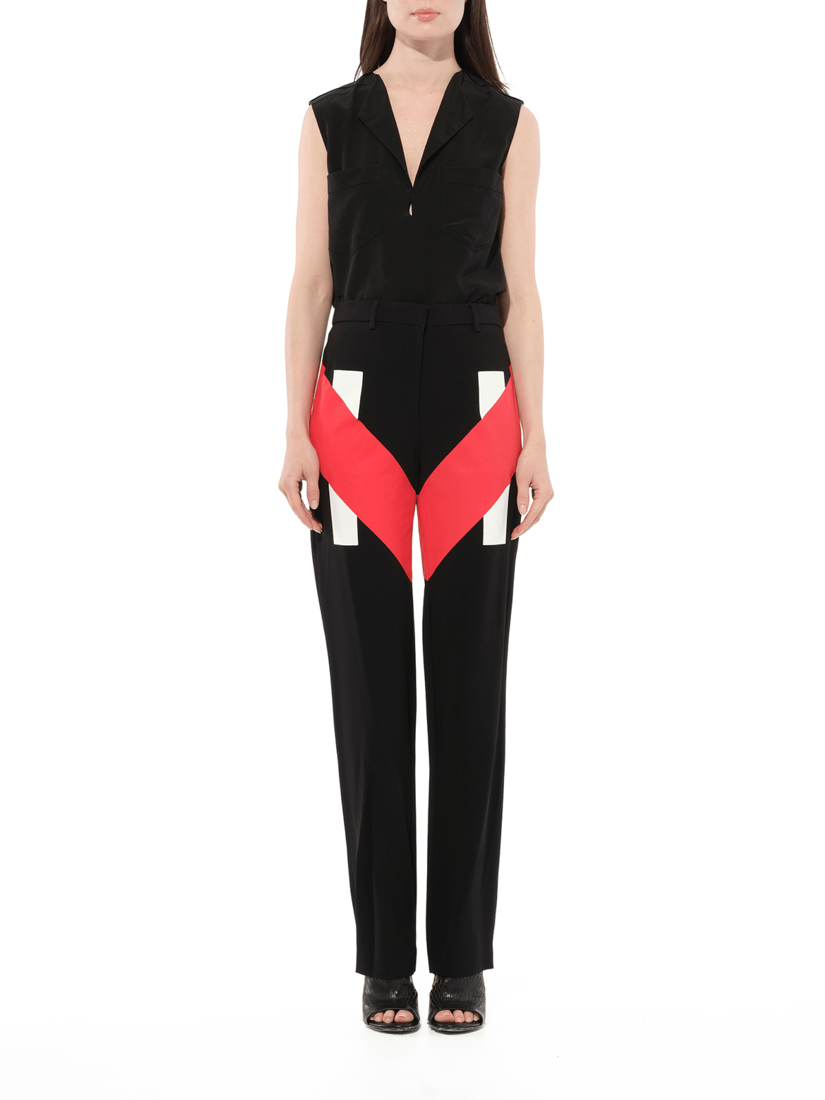Pants in Black/Red