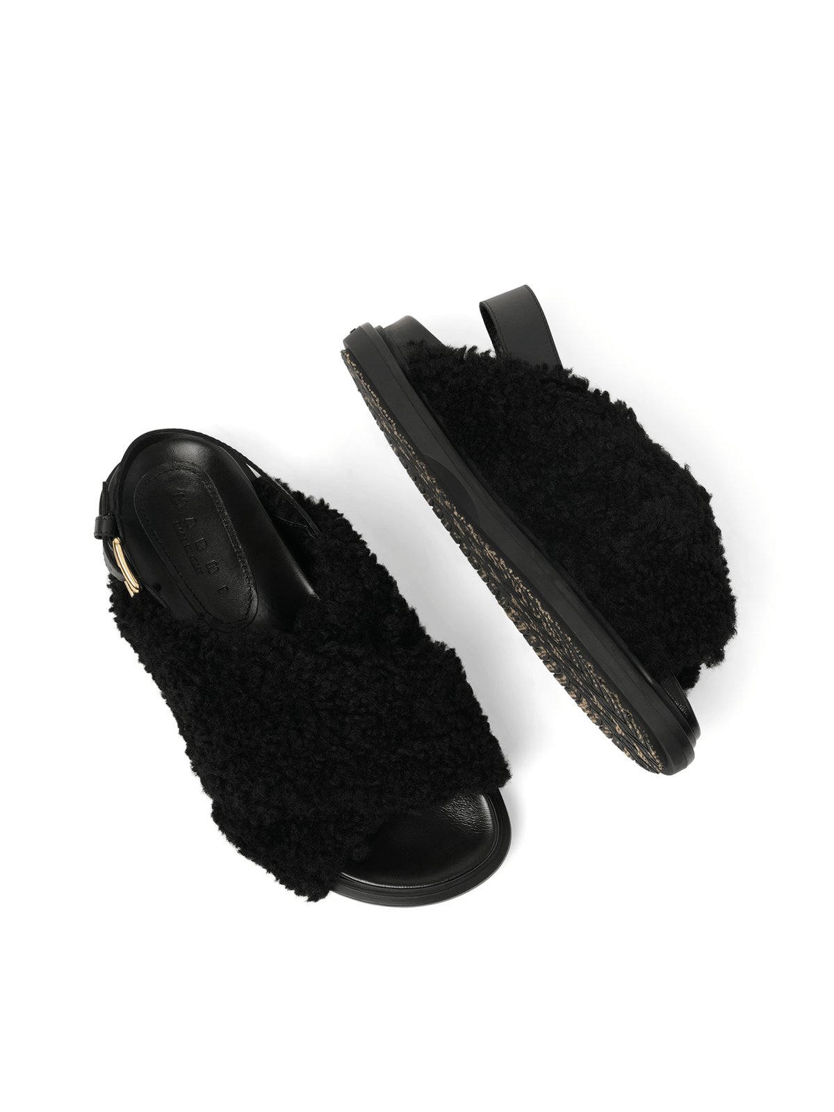 Fussbett Incrocioco Sandals in Black Top View | MARNI