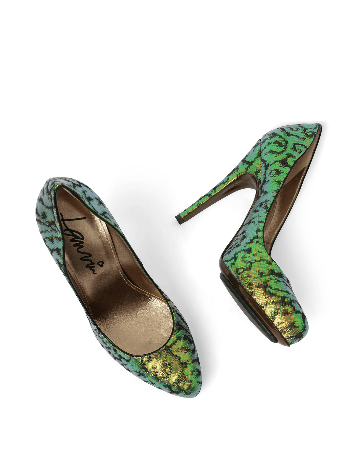 Pump Shoes in Green Top View | LANVIN
